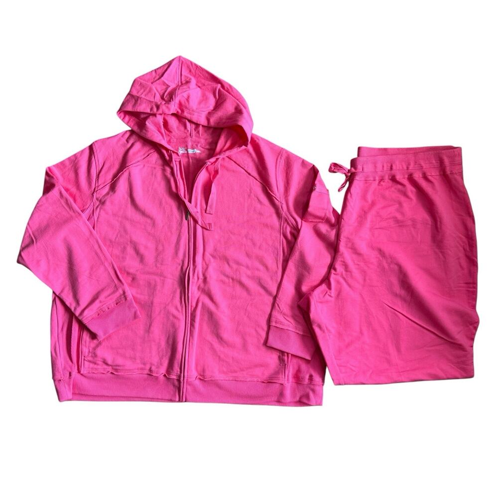 Just My Size Pink Hoodie Zip Up and Pants Size 4X 26w/28w Relaxed Fit Womans JMS